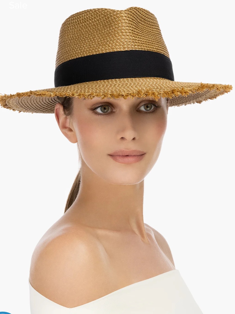 NEW✨NEW✨ Eric Javits Squishee Straw Fedora black ribbon/ subtle “EJ” Logo - Picture 1 of 16